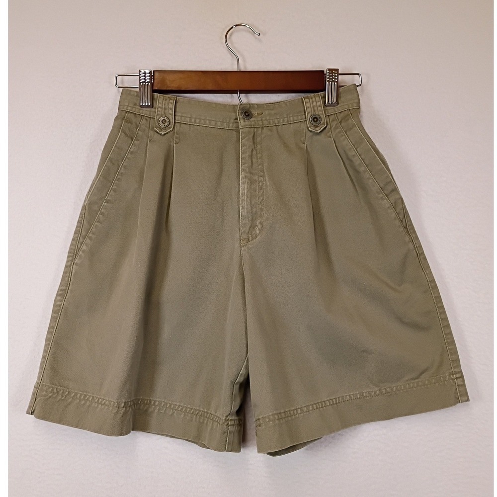 Vintage Coastal Lizsport‎ Women 4P Khaki Tan High Waisted Pleated Chino Shorts